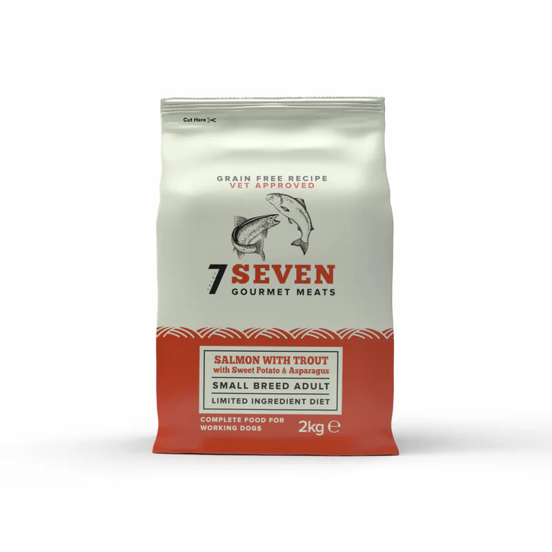 Seven Adult Small Breed Salmon with Trout, Sweet Potato & Asparagus 2kg