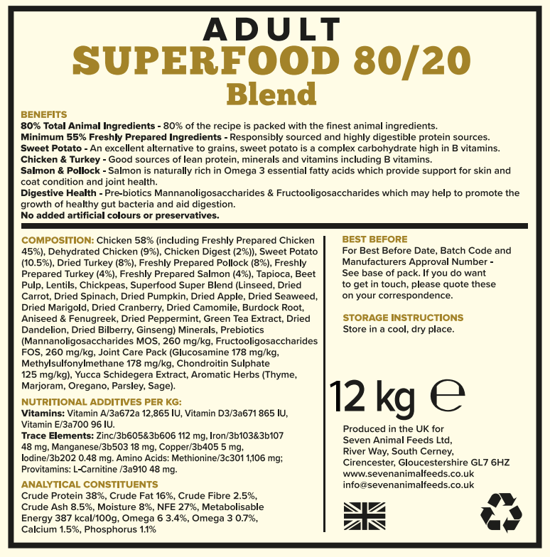 Seven Adult Superfood 80/20 12kg