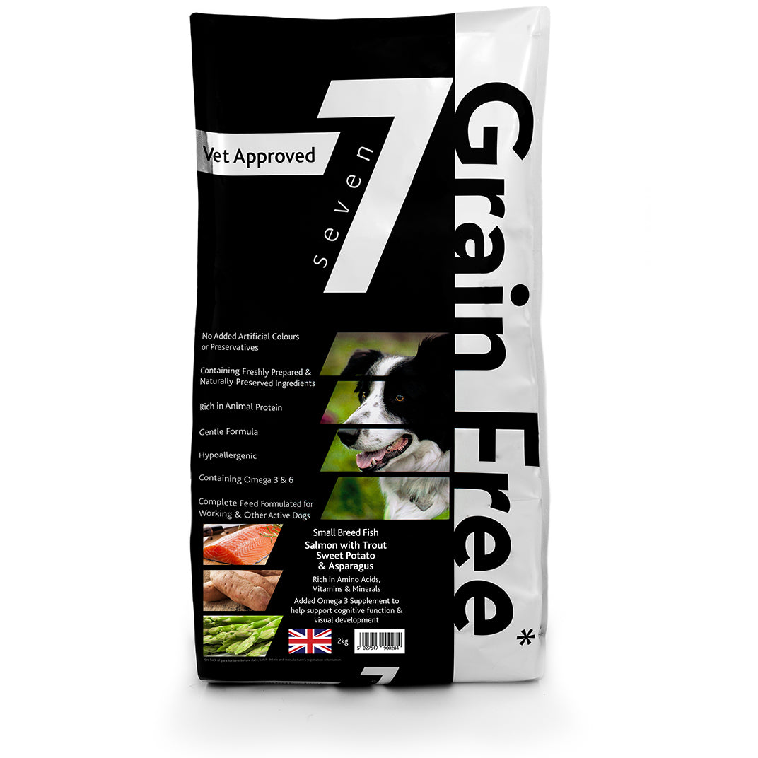 Seven Adult Small Breed Salmon with Trout, Sweet Potato & Asparagus 2kg