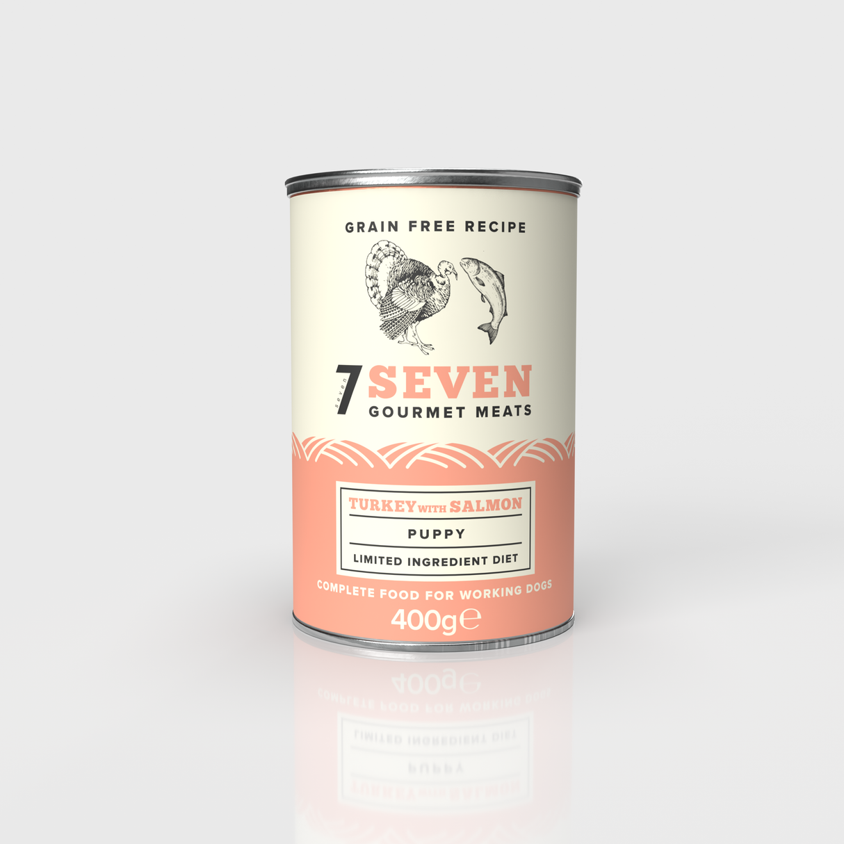 Seven Puppy Turkey & Salmon Tins 6x400g