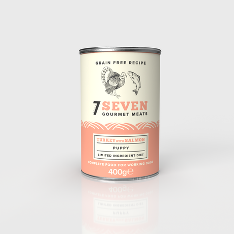 Seven Puppy Turkey & Salmon Tins 6x400g