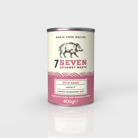 Seven Adult Wild Boar Tins 6x400g