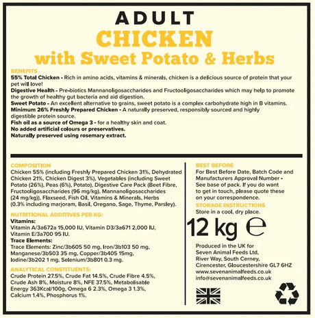 Seven Adult Chicken, Sweet Potato & Herbs Grain Free 12kg